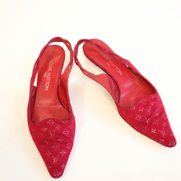 Louis Vuitton Pumps Satin Rot Gr.38