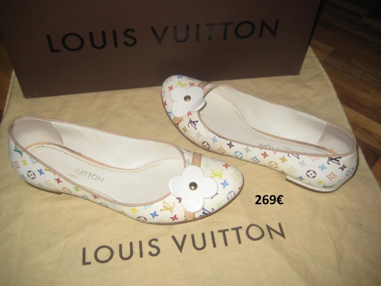 Louis Vuitton Ballerinas 37 1/2 Multicolor weiß-0