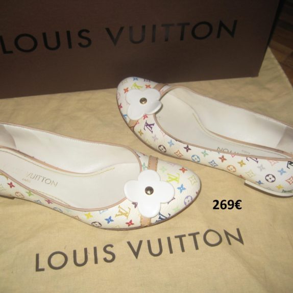 Louis Vuitton Ballerinas 37 1/2 multicolor weiß