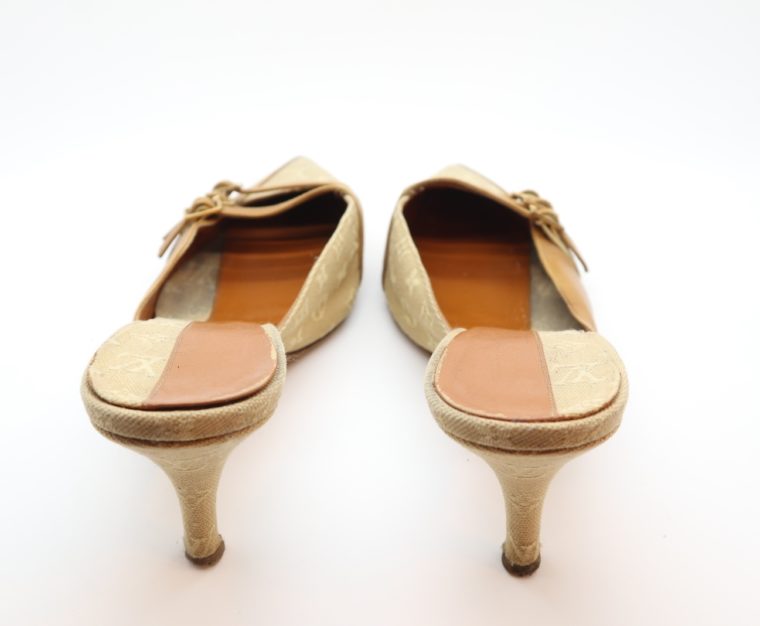 Louis Vuitton Pumps Mini Lin beige 39 1/2-14372