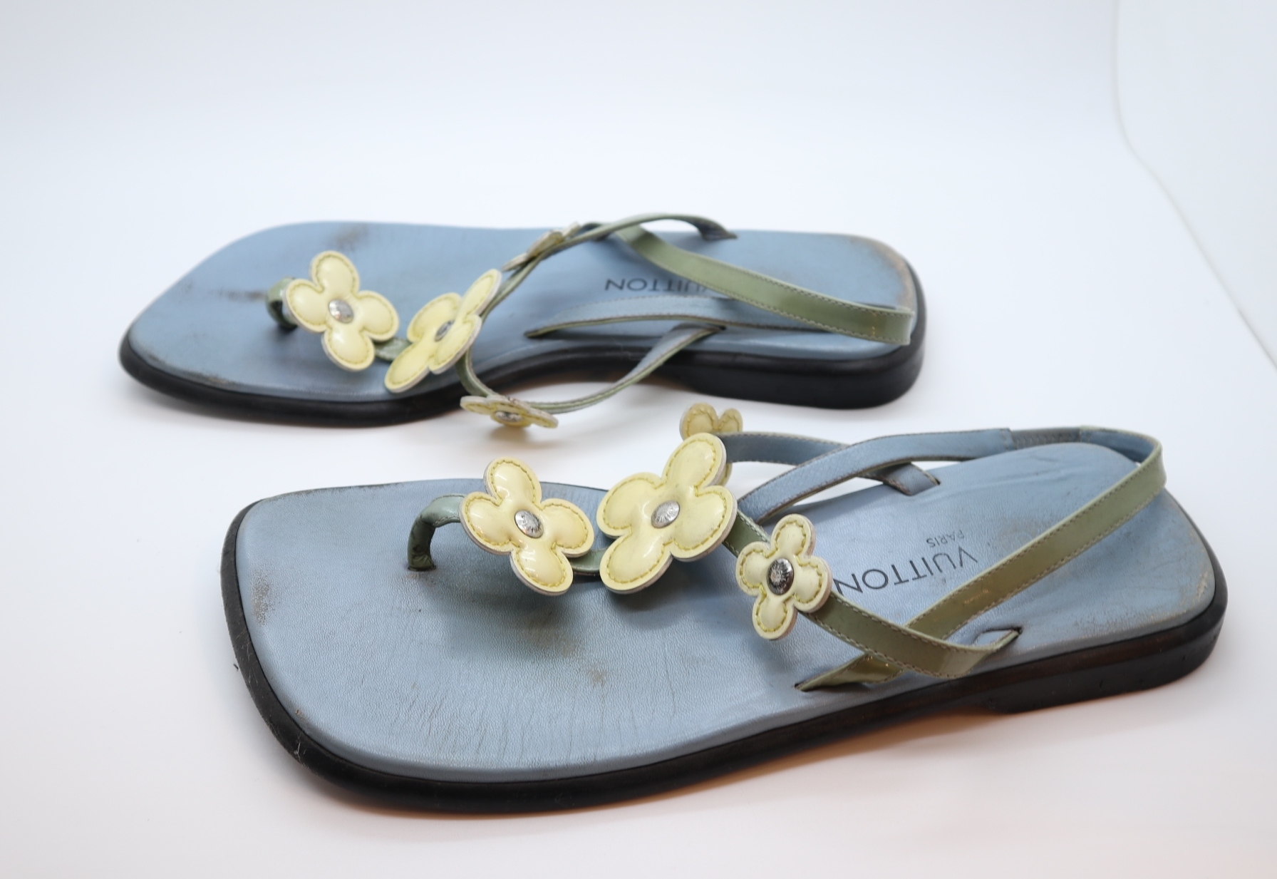 Louis Vuitton Sandalen Flip Flops blau 38 – Luxus Store