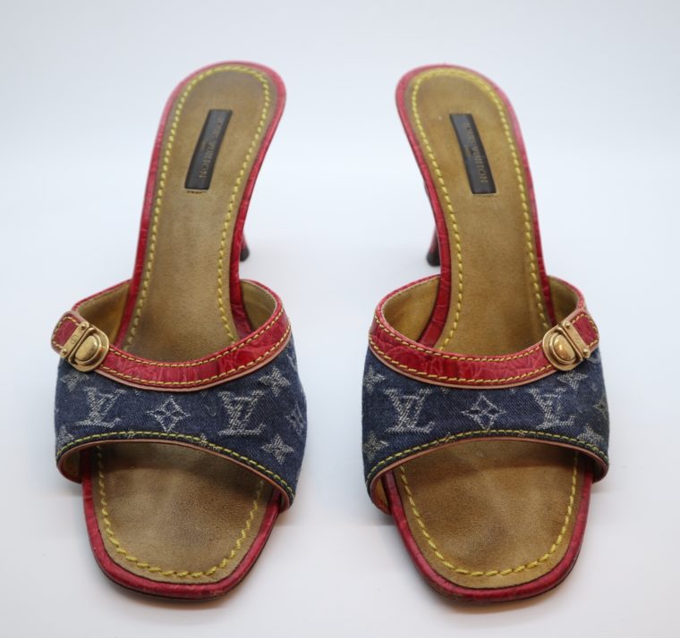 Louis Vuitton Pumps Krokodilleder Jeans 37 1/2-14441