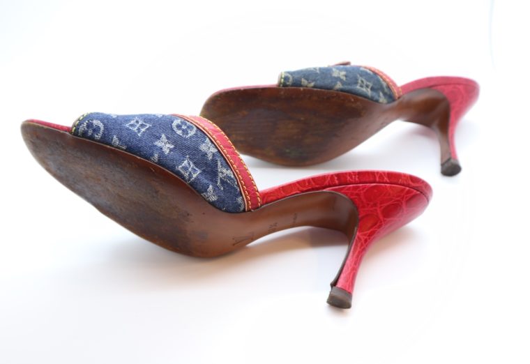 Louis Vuitton Pumps Krokodilleder Jeans 37 1/2-14447