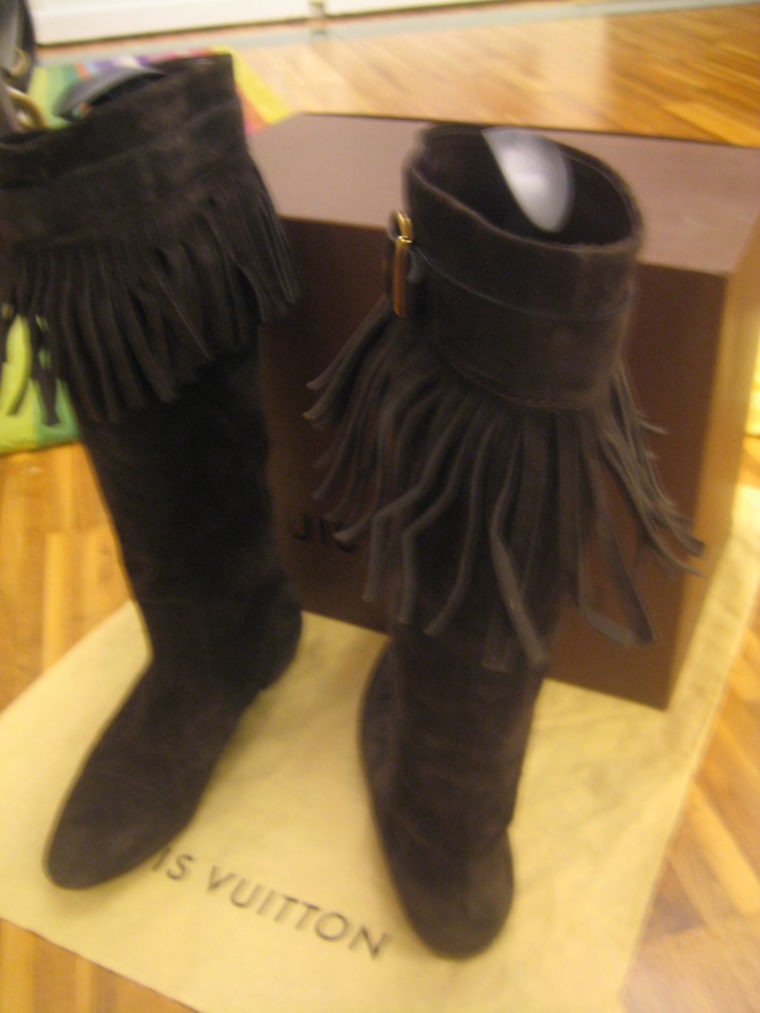 Louis Vuitton Stiefel braun 39 Leder-1494