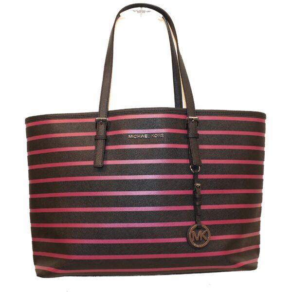 Michael Kors Tasche Gestreift Schwarz Pink