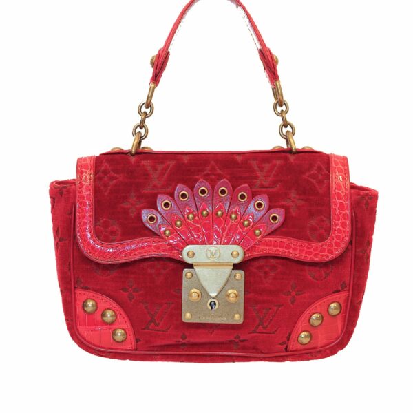 Louis Vuitton Irvine Krokodilleder rot Samt Exotic