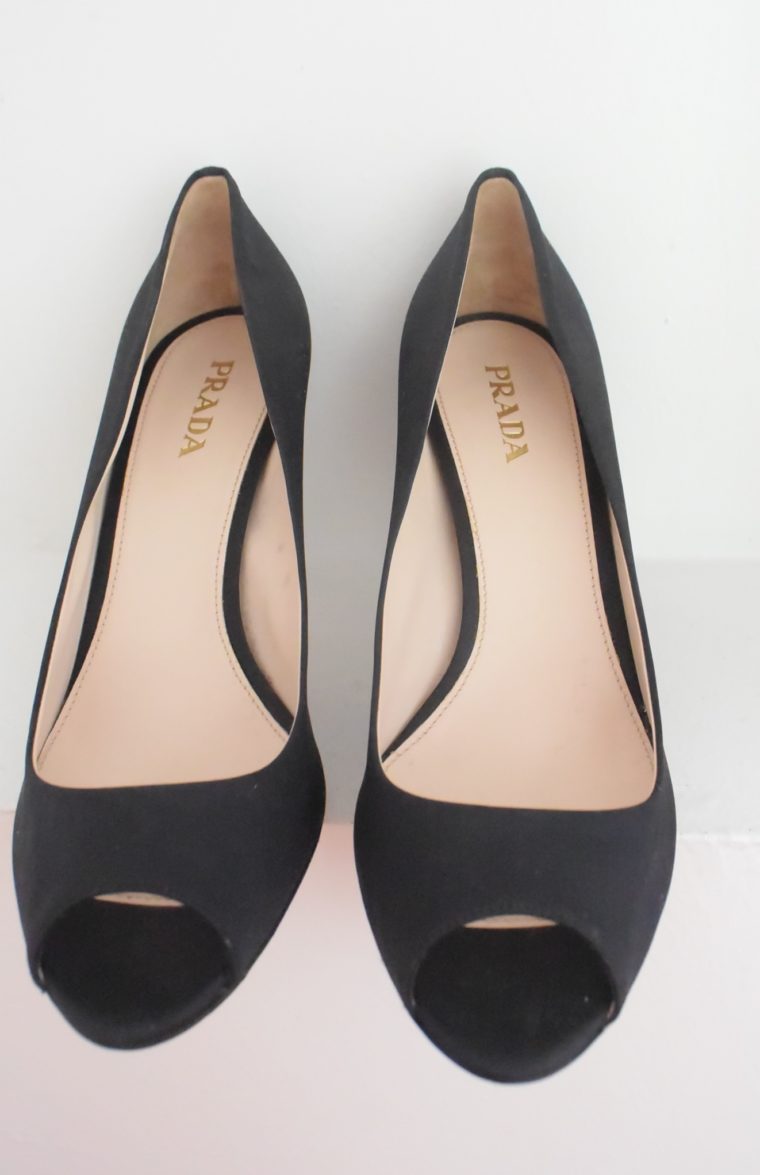 Prada Pumps schwarz Peeptoe 39-6978