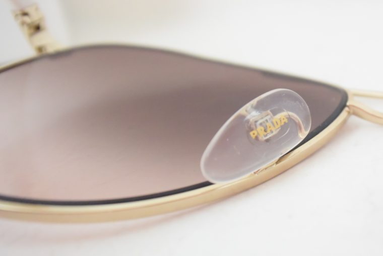 Prada Sonnenbrille Pilotenbrille gold / weiß-7792