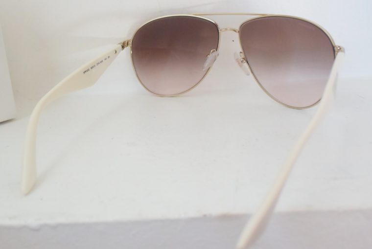 Prada Sonnenbrille Pilotenbrille gold / weiß-7790