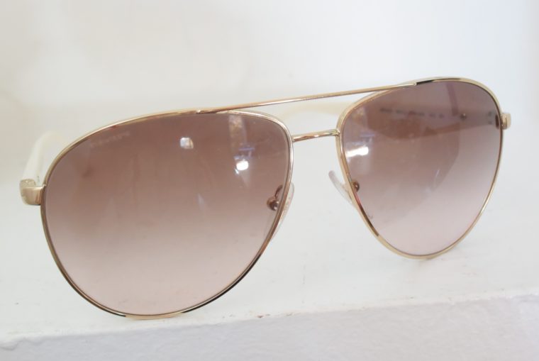 Prada Sonnenbrille Pilotenbrille gold / weiß-7796
