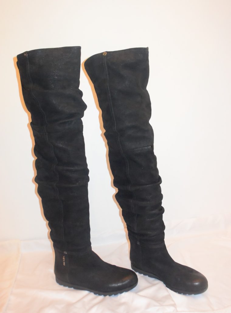 Prada Stiefel Leder hoch schwarz 36-8654
