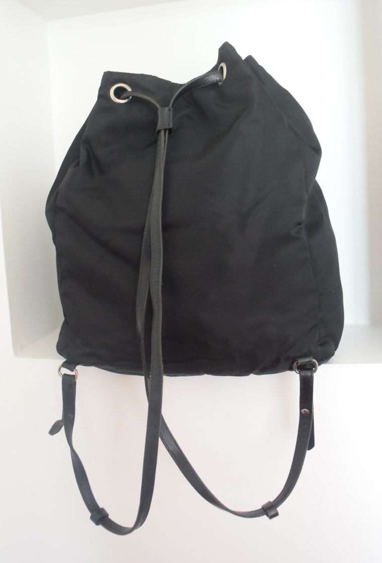 Prada Rucksack Leder Nylon schwarz-9420