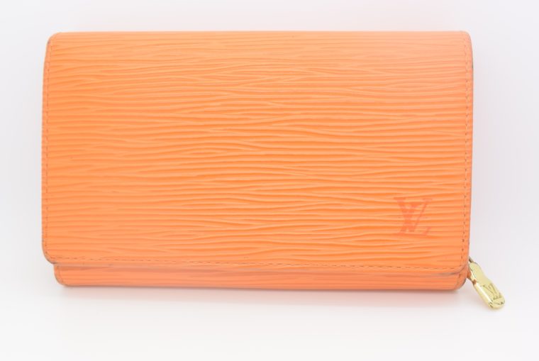 Louis Vuitton Geldbörse Porte-monnaie billets trésor Epi Leder orange-0