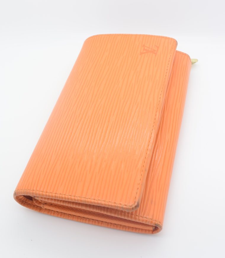 Louis Vuitton Geldbörse Porte-monnaie billets trésor Epi Leder orange-11107