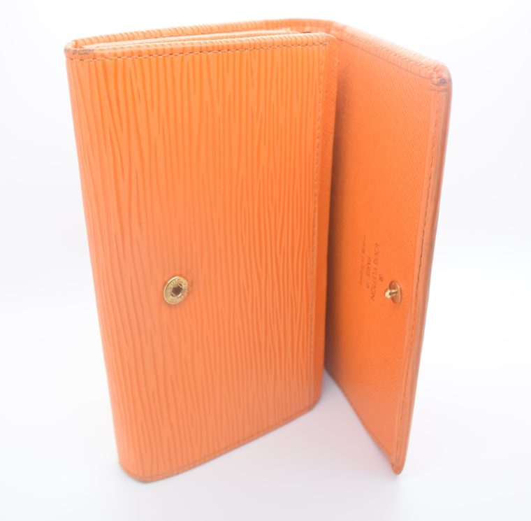 Louis Vuitton Geldbörse Porte-monnaie billets trésor Epi Leder orange-11113