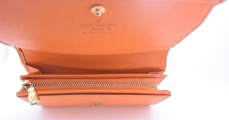 Louis Vuitton Geldbörse Porte-monnaie billets trésor Epi Leder orange-11115