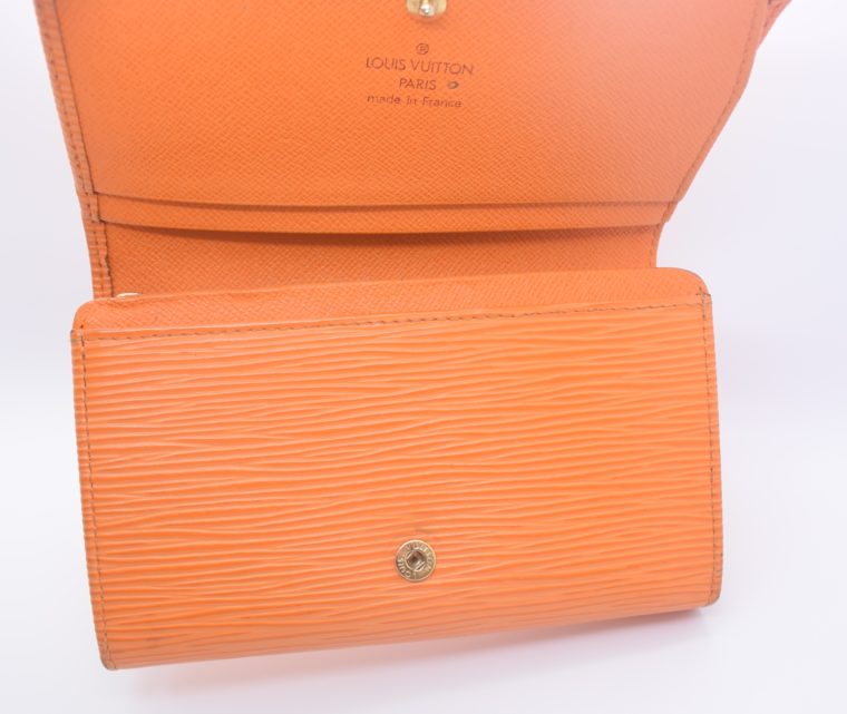 Louis Vuitton Geldbörse Porte-monnaie billets trésor Epi Leder orange-11116