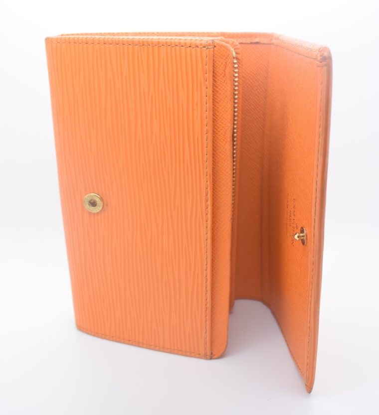 Louis Vuitton Geldbörse Porte-monnaie billets trésor Epi Leder orange-11120