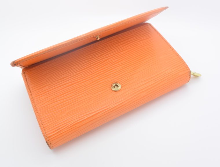 Louis Vuitton Geldbörse Porte-monnaie billets trésor Epi Leder orange-11119