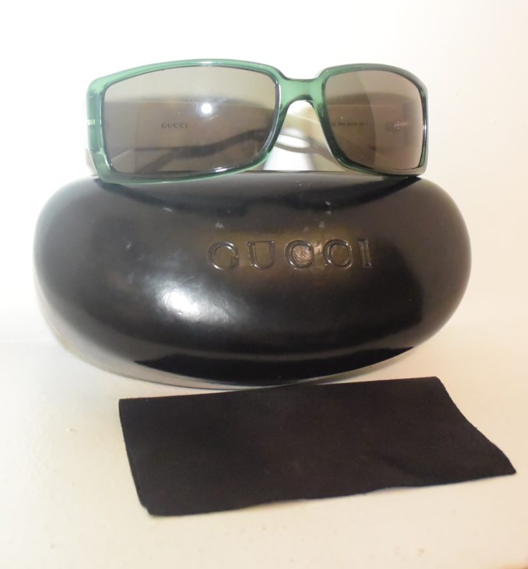 Gucci Sonnenbrille grün weiß-0