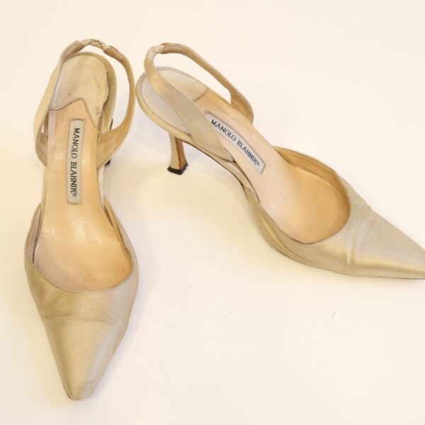 Manolo Blahnik Schuhe Pumps Gold Gr.37