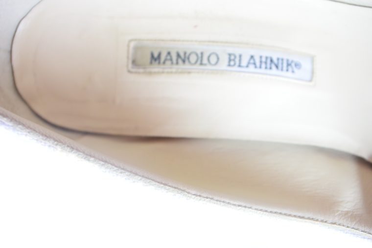 Manolo Blahnik Schuhe Pumps weiss blau 37-12433