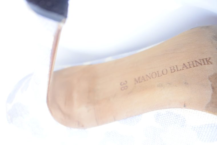 Manolo Blahnik Schuhe Pumps weiss blau 37-12435