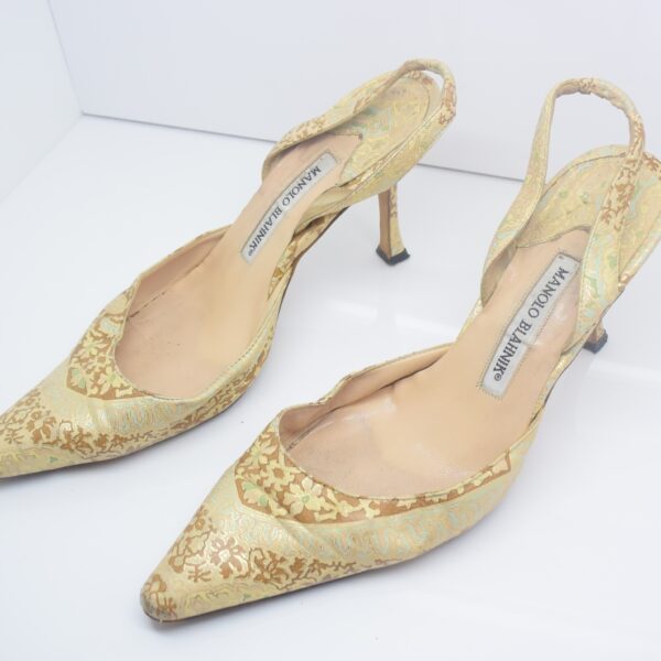 Manolo Blahnik Schuhe Pumps gold Muster 37