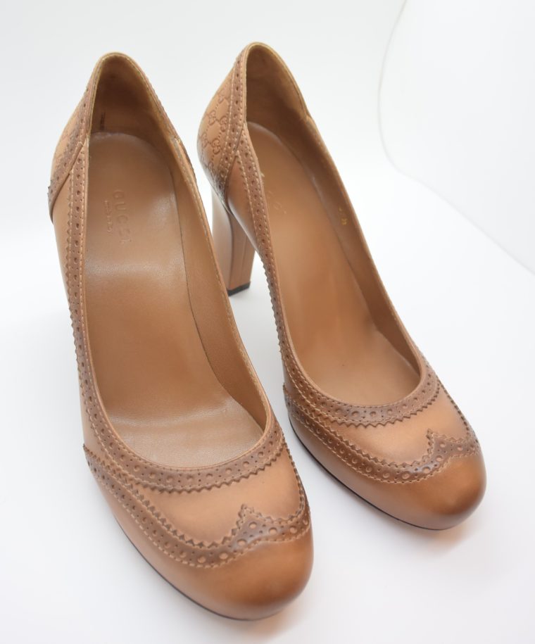 Gucci Pumps Leder braun 37-12958