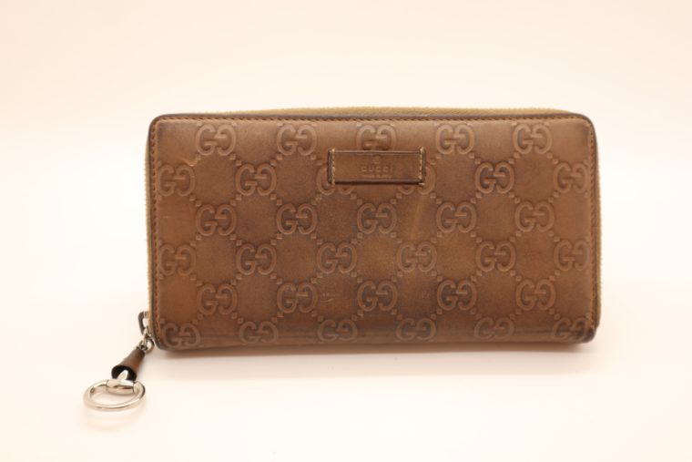 Gucci Geldbörse Leder braun -0