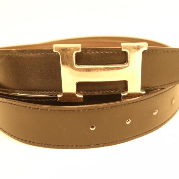 Hermes Gürtel Wendegürtel schwarz / braun