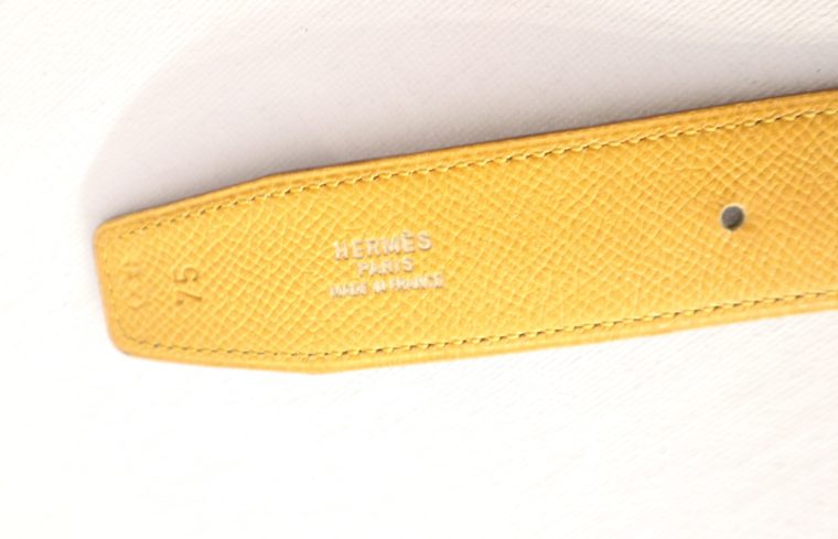 Hermes Gürtel Wendegürtel blau gelb-15533