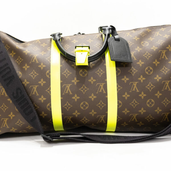 Louis Vuitton Reisetasche Keepall Bandoulière 50 Monogram Macassar Canvas Braun Gelb