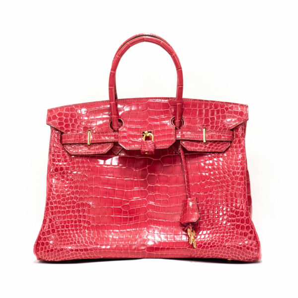 Hermes Birkin Bag 35 Krokodilleder Pink