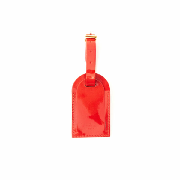 Louis Vuitton Adressanhänger Taschenanhänger Vernis Leder rot