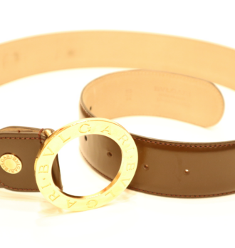 Bvlgari Gürtel braun Leder