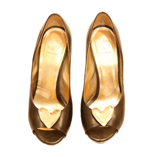 Versace Schuhe Peep-Toe Heels Schwarz Gr.36