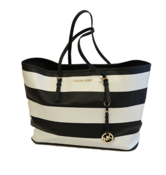 Michael Kors Tasche Streifen Schwarz Weiß