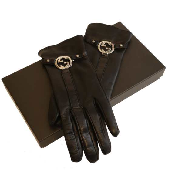Gucci Handschuhe Leder schwarz