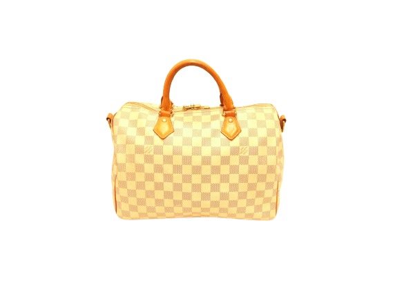 Louis Vuitton Tasche Speedy Damier Azur weiß / grau / braun