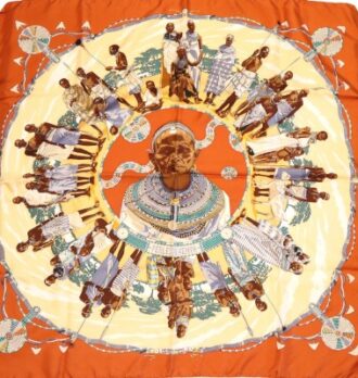 Hermes Seidentuch Perles du Kenya orange