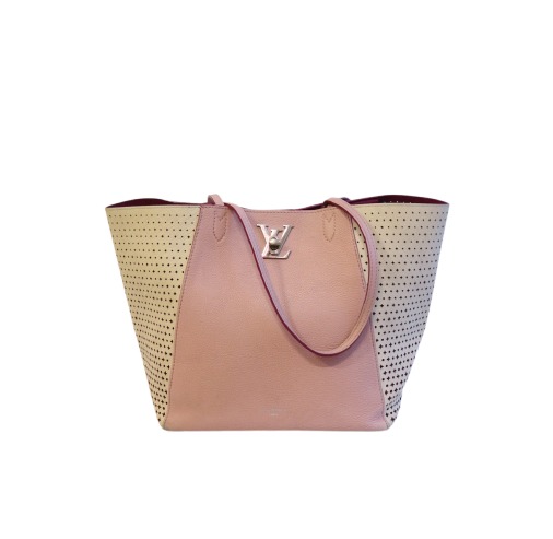 Louis Vuitton Tasche Perforated Lockme Cabas rose / beige