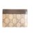 Gucci Kartenetui beige / braun mit schwarzem Lederbesatz