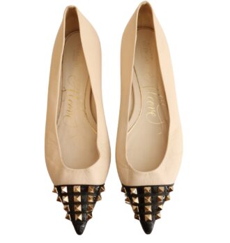 Valentino Garavani Ballerinas ecru / schwarz / gold